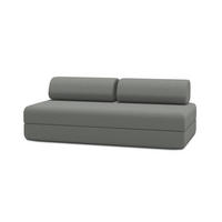 2-3-SITZER-SCHLAFSOFA aus glattem, grauem Stoff - Grau, Textil (95/70.5/190cm) - Kimo