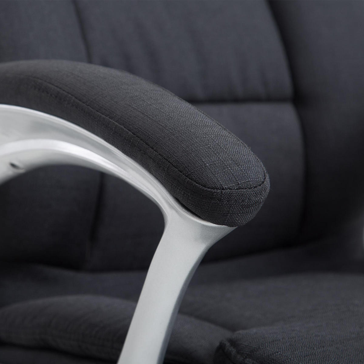 CHEFSESSEL Stoff schwarz - Schwarz/Grau, Kunststoff/Textil (65/109/73cm) - CLP