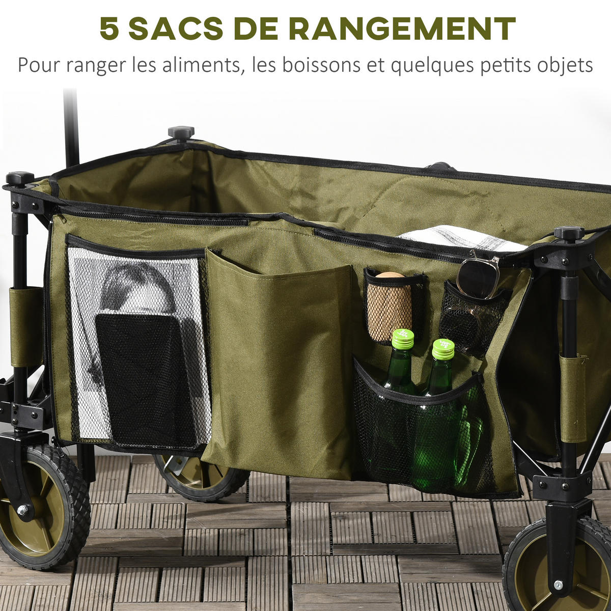 GARTENWAGEN DE-18762 - Grün, Metall (55/93/108cm) - ComfortXL