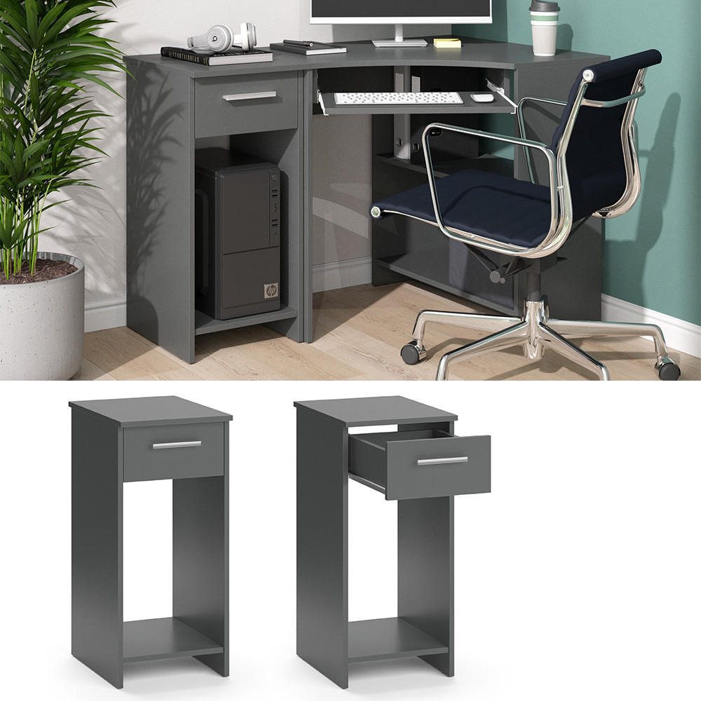 PC-SCHRANK Odin Anthrazit 35.1 x 45 cm - Anthrazit, Holzwerkstoff (45/35.1/77cm) - Vicco