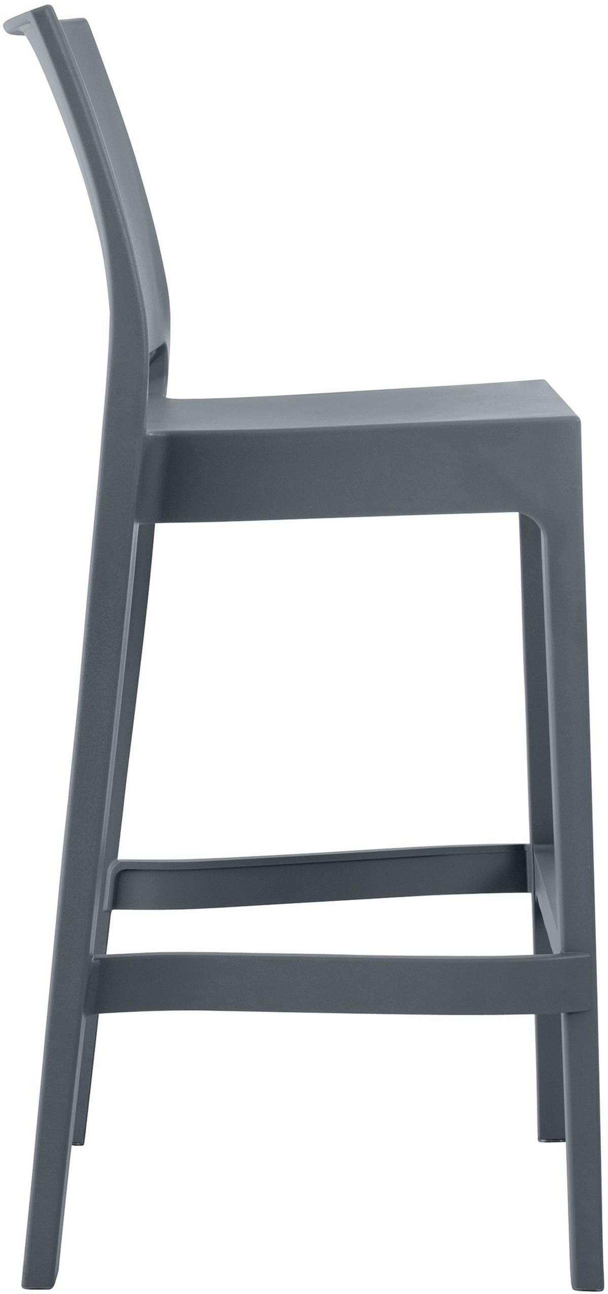 BARHOCKER 2er-Set MIAMI Dunkelgrau Kunststoff - Dunkelgrau, Kunststoff (45/105/51cm) - DELUKE