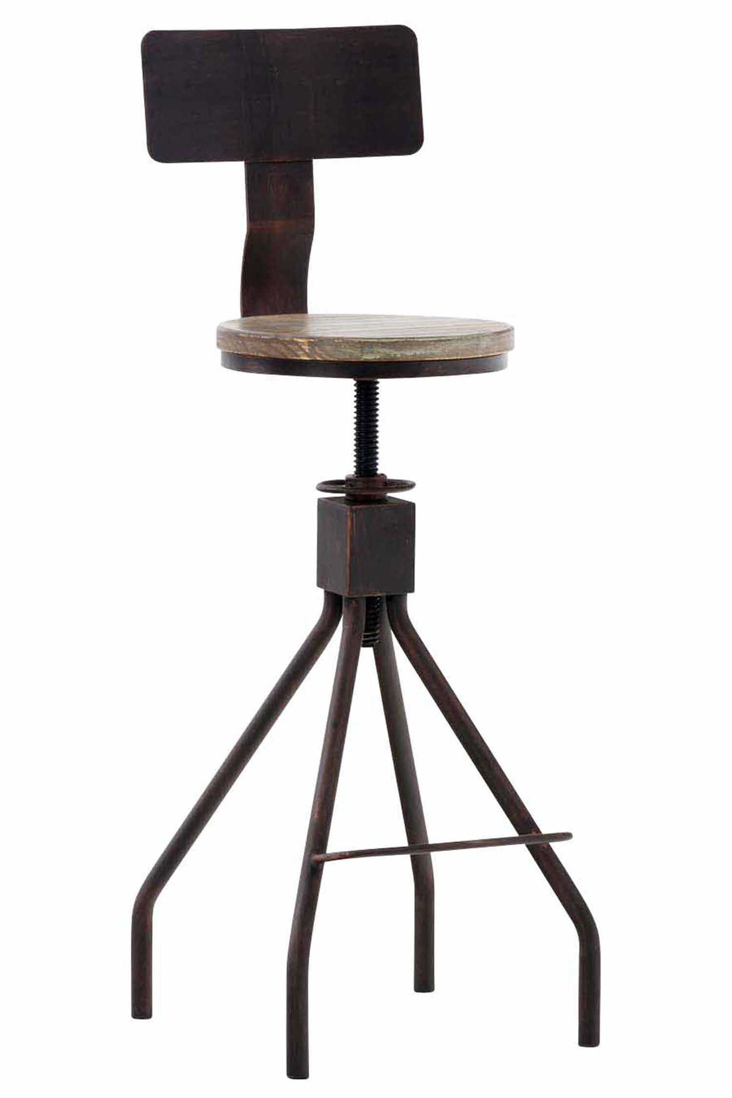 BARHOCKER Elcom, Holzsitz Gestell Bronze - Bronzefarben, Holz (45/100/45cm) - TPFLiving