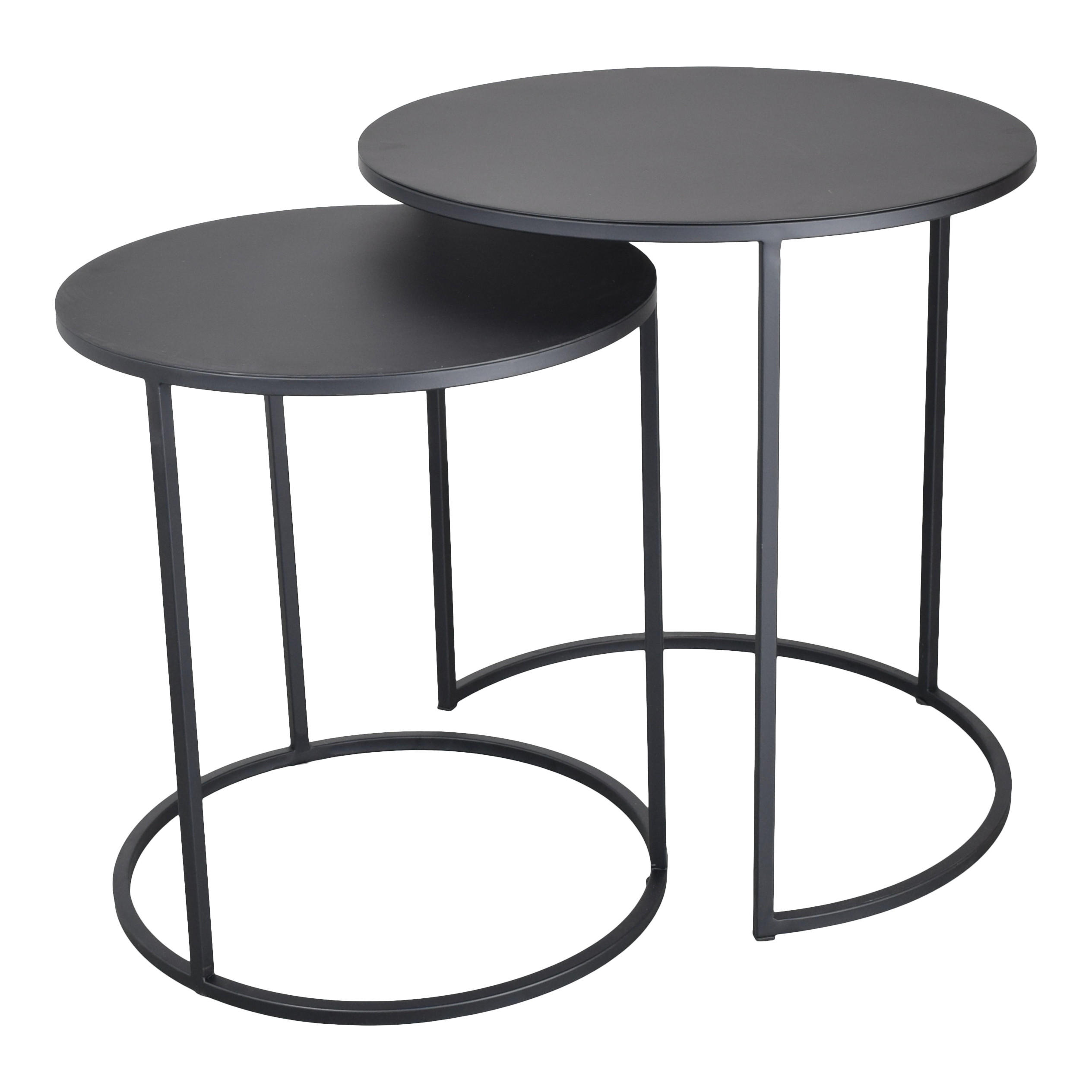 BEISTELLTISCH Elvy Schwarz 2er-set - Schwarz, Metall (49/49/52cm) - LOFT42