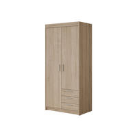KLEIDERSCHRANK Elena 2D3S - Silberfarben/Sonoma Eiche, Holzwerkstoff/Kunststoff (90/191/53cm) - MIRJAN24