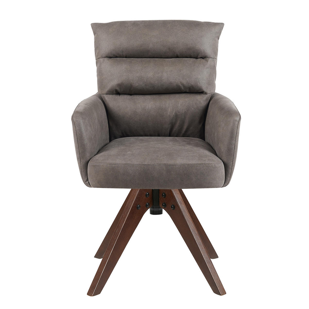 ARMLEHNSTUHL Mika-Juna 2er-Set - Taupe/Nussbaumfarben, Eichenholz/Holz (59/94/66cm) - DUBI Möbel