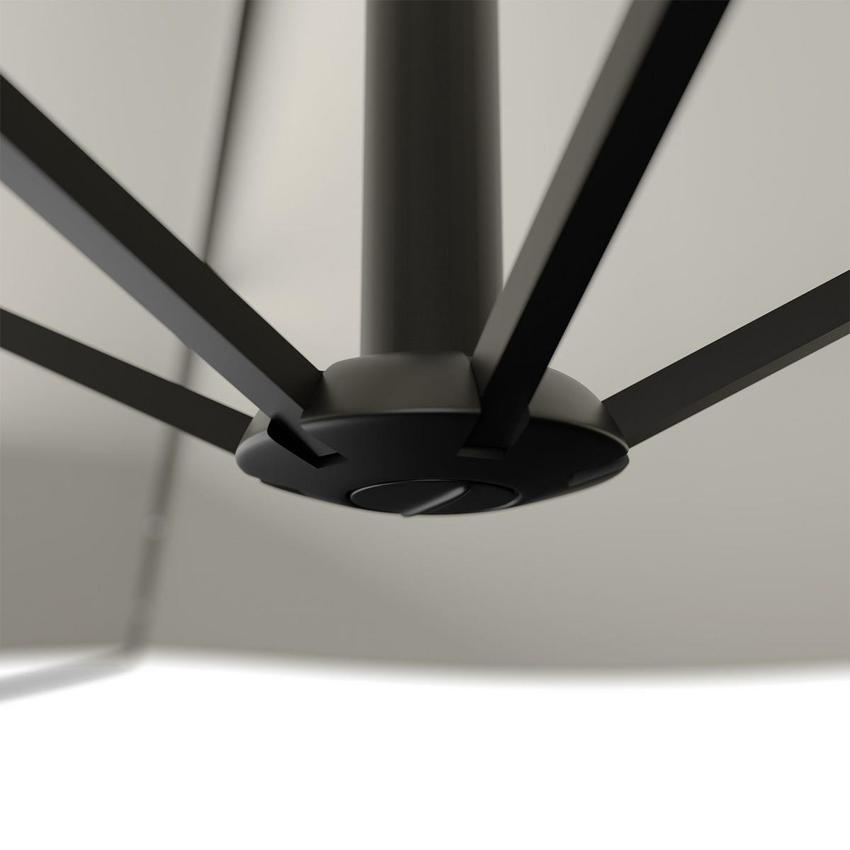 AMPELSCHIRM Brazil dunkelgrau/creme 3,5m mit LED, Kurbel und Standfuß - Creme, Metall (330/330cm) - Juskys
