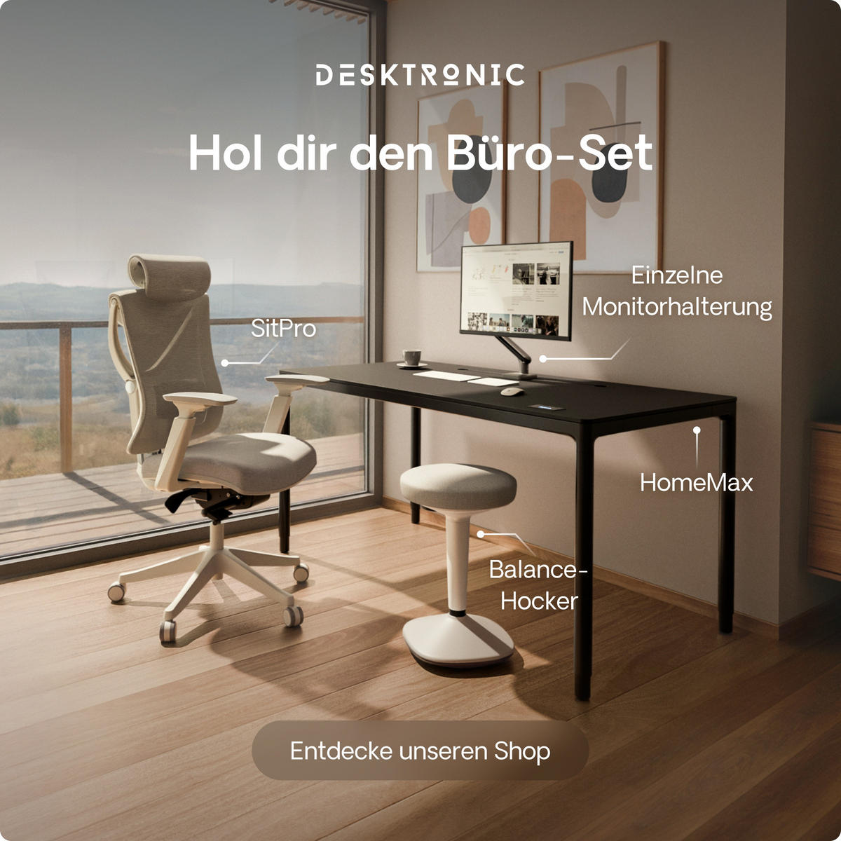 ERGONOMISCHER Balancehocker, Grau - Grau, Kunststoff (37/58/37cm) - Desktronic