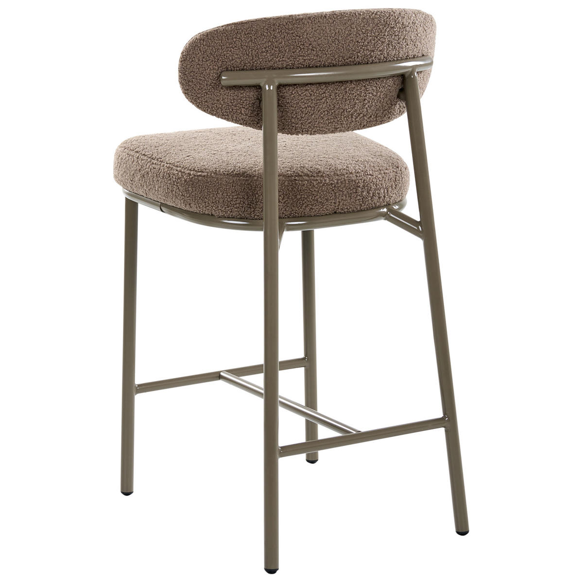 BAROVÁ ŽIDLE sada 2 ks Bouclé Taupe Unity - béžová/šedohnědá, textil (50/92/55cm) - Beliani