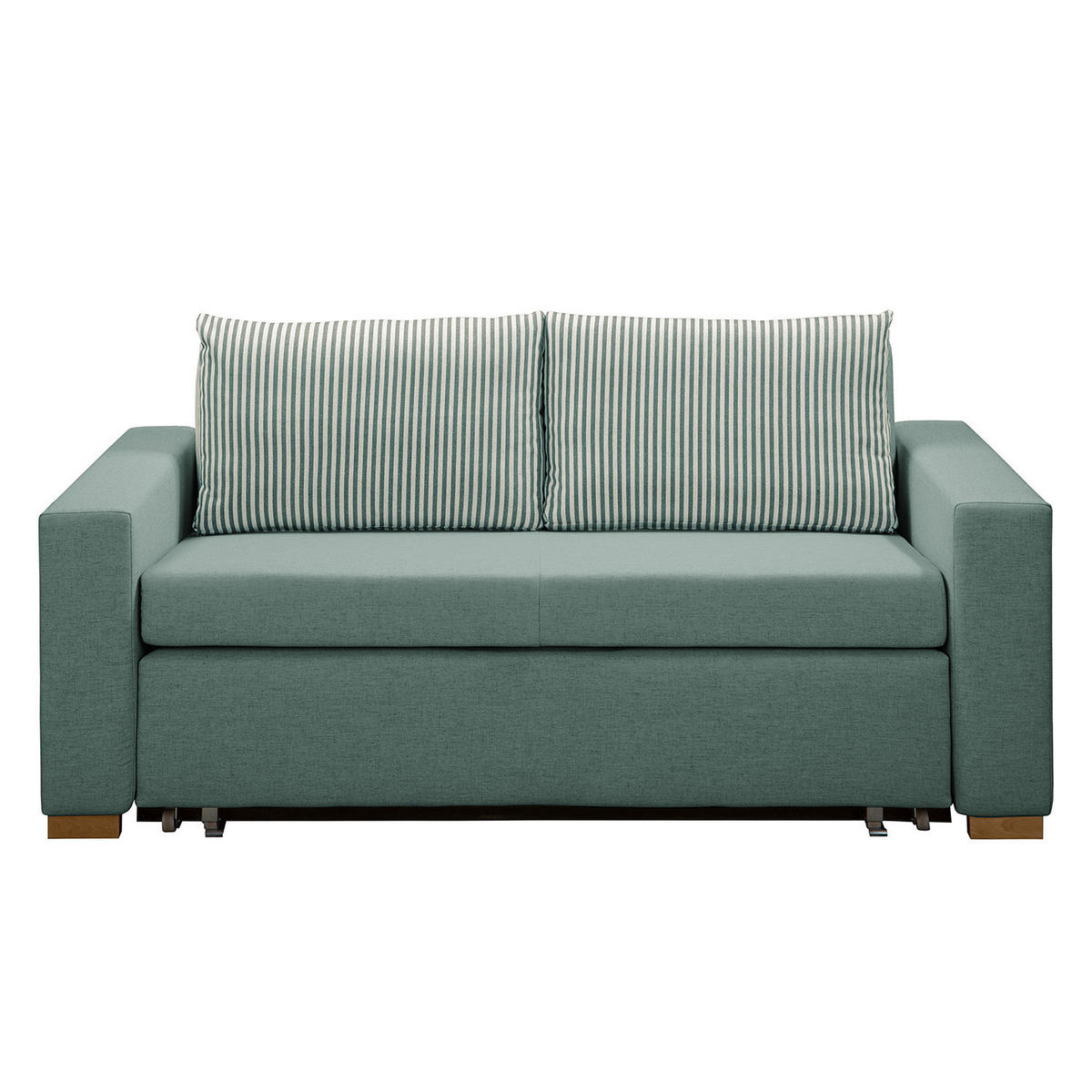 SCHLAFSOFA - Hellbraun/Mintgrün, Textil (173/90/90cm) - home24