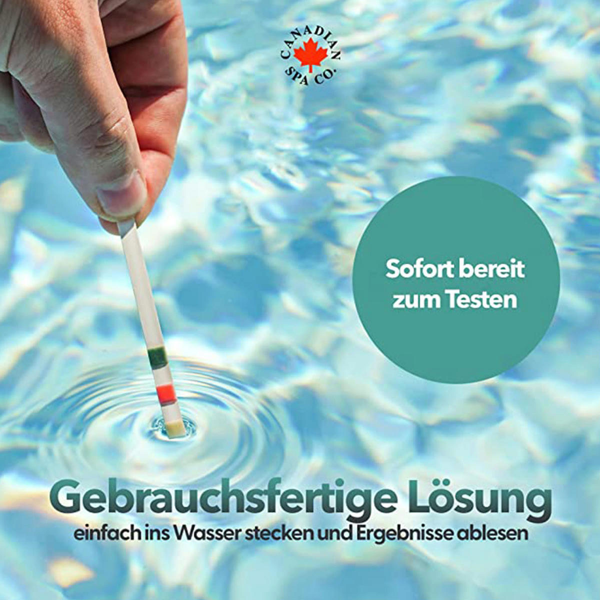 WHIRLPOOL-REINIGUNG 3-in-1 Teststreifen (50 Stück) - Weiß, Papier (4.5/7.5/4.5cm) - Canadian Spa Company