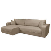 ECKSOFA mit Schlaffunktion - 272 cm - Graubraun/Schwarz, Kunststoff/Textil (272/145cm) - home24