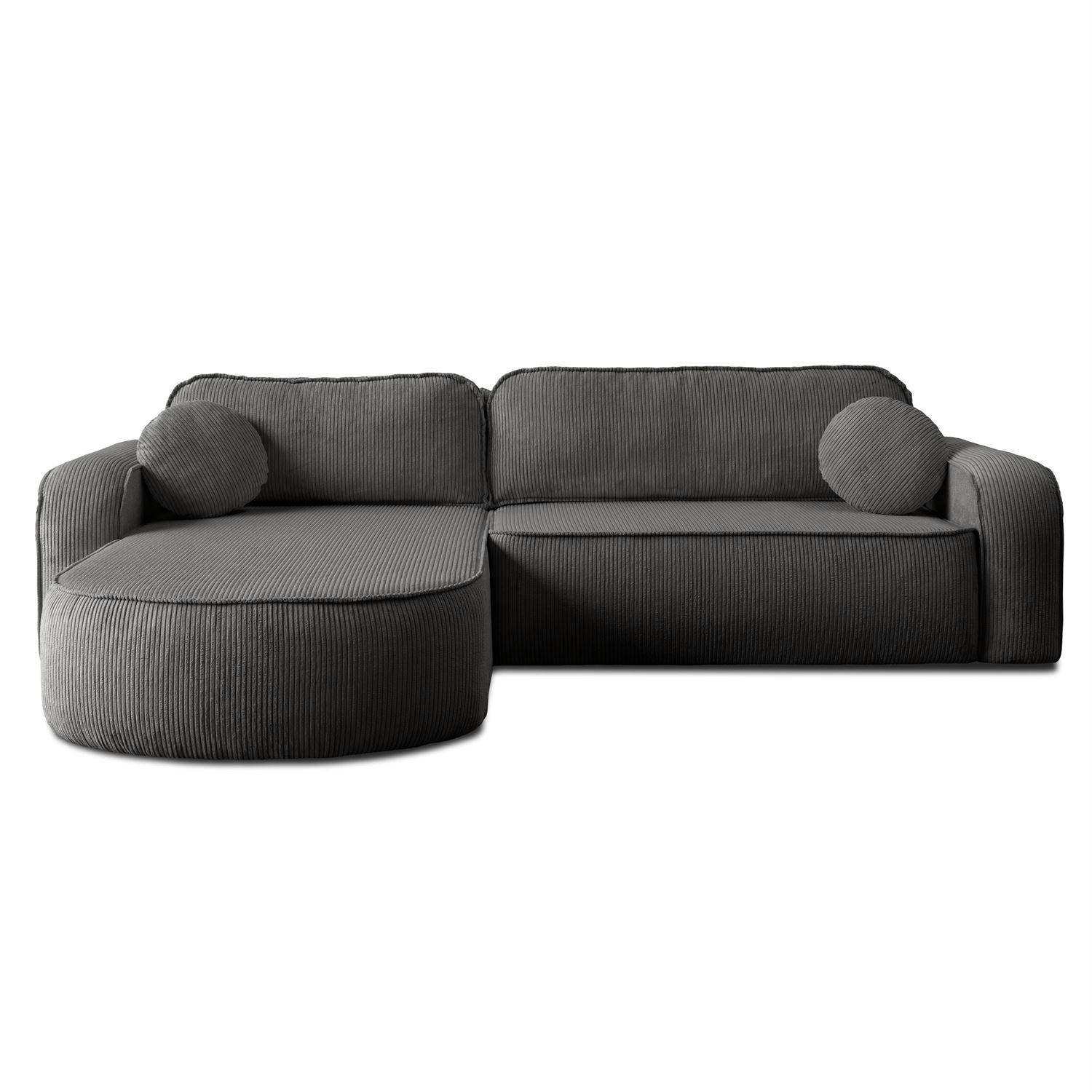 ECKSOFA VENUS mit Schlaffunktion und Bettkasten, Poso 34 - Dunkelgrau, Textil (275/178cm) - Lookway