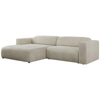 ECKSOFA PASADENA Beige Velvet - Links Seite - Beige/Schwarz, Kunststoff/Textil (288/180cm) - MKS