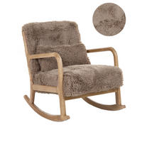 HOUPACÍ KŘESLO Umělá kožešina Taupe Skovde - hnědá/béžová, textil (66/82/79cm) - Beliani