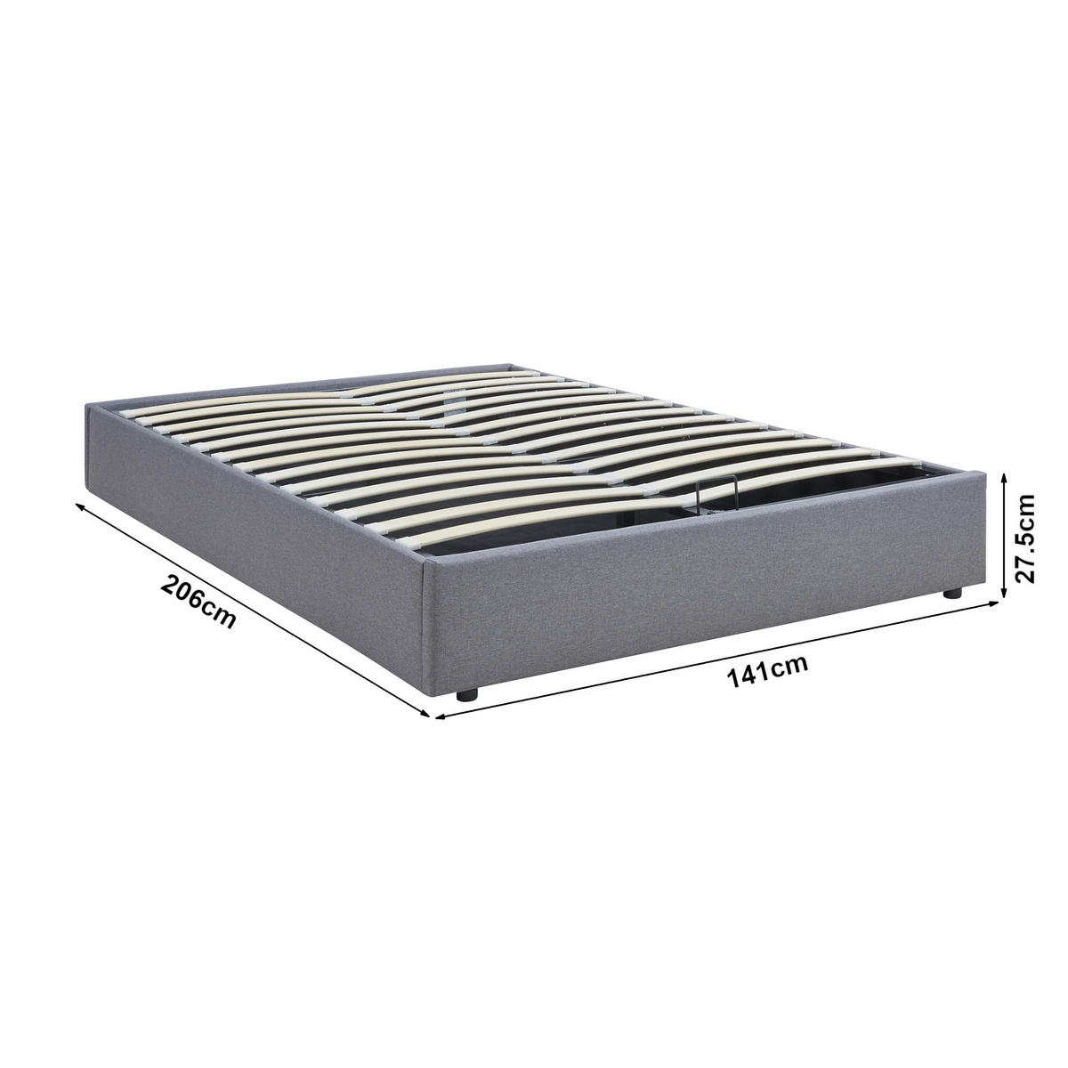 ČALOUNĚNÁ POSTEL Nola - šedá, kompozitní dřevo/textil (140/200cm) - [en.casa]