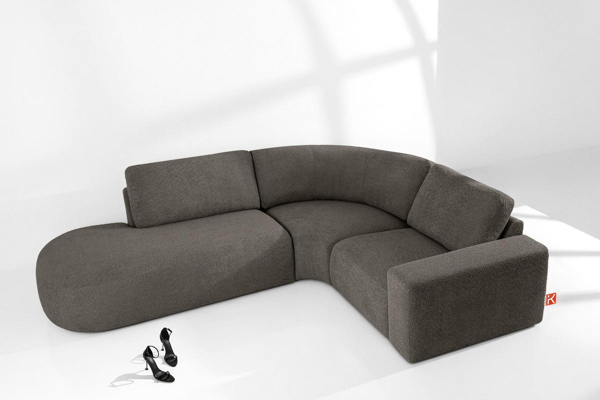 ECKSOFA LINKS ZUCCO, Dunkelbraun - Dunkelbraun, Holz/Holzwerkstoff (224/293cm) - KONSIMO®