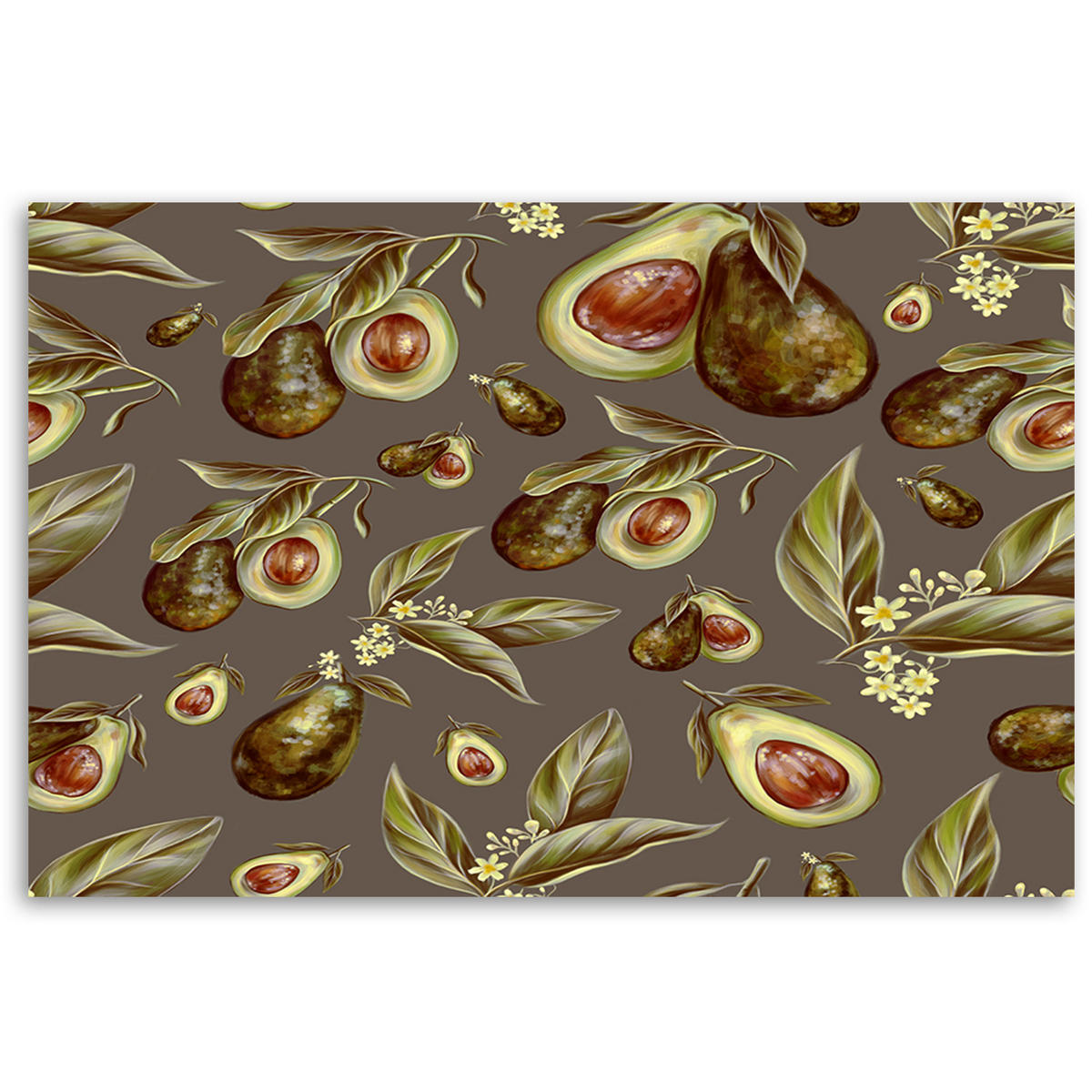 WANDBILD avocado hälften - Braun, Textil (60/40cm) - Feeby