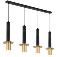 HÄNGELEUCHTE SHANNA, Metall, Schwarz, 4-flammig - Schwarz, Metall (87/12/130cm) - Globo Lighting