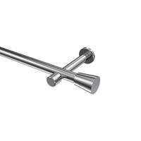 GARDINENSTANGEN-SET Prestige Sitra 100 cm, 1-läufig (ohne Ringe), 20 mm Ø Chrom - Chromfarben, Metall (100cm) - INTERDECO