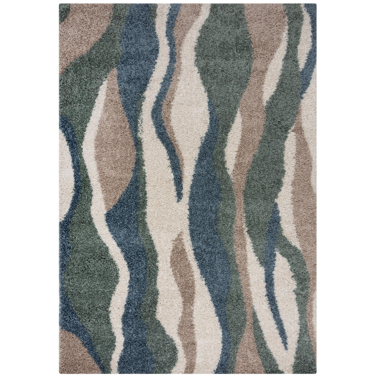 TEPPICH Wellenmuster Berber-Stil robust MERSEY BELLA, Türkis 200x290 cm - Türkis, Textil (200/290cm) - KADIMA DESIGN