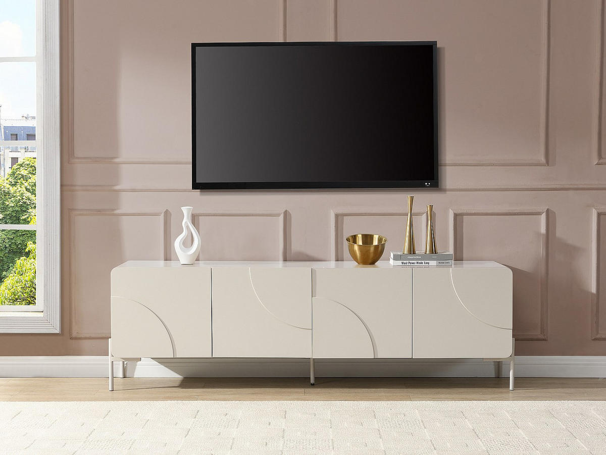 TV-BOARD - 180 cmcm x 40 cmcm - Holz, Platte - Beige - ZELINARO - Beige, Holz (180/55/40cm) - Vente-Unique