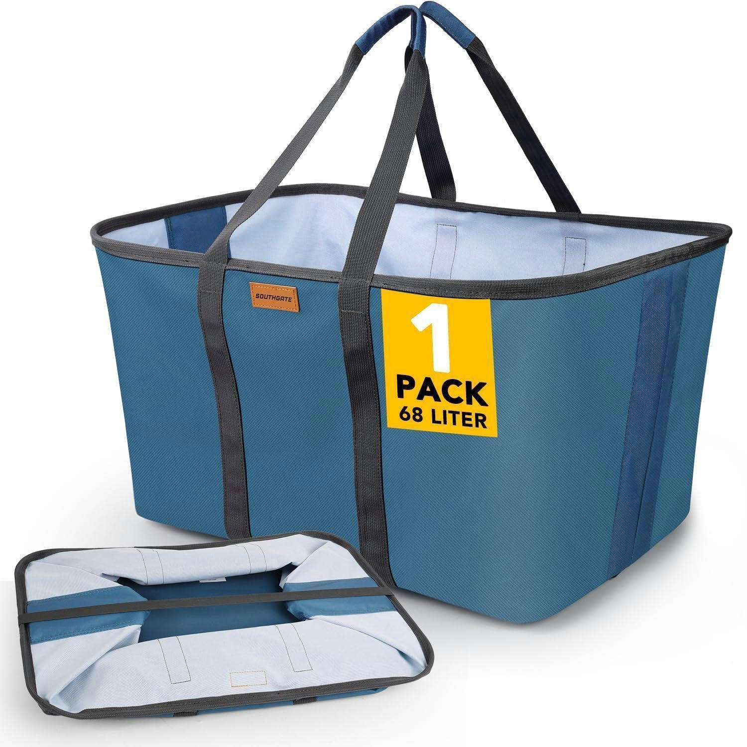 WÄSCHEKORB faltbar 68L extra flach 2 cm Blau - Blau, Textil (39/32/55cm)