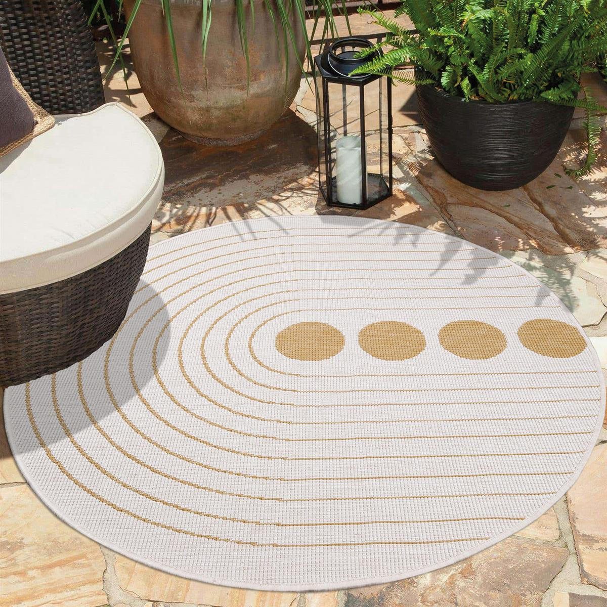 OUTDOOR-TEPPICH DuoRug 5739 Ockergelb 160x160 cm - Gelb, Textil (160/160cm) - carpet city
