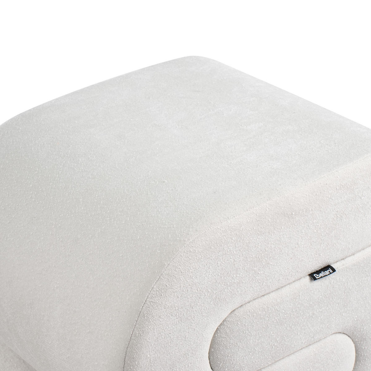 POUF Chenillegewebe Cremeweiß Arcadia - Weiß, Textil (45/48/50cm) - Beliani