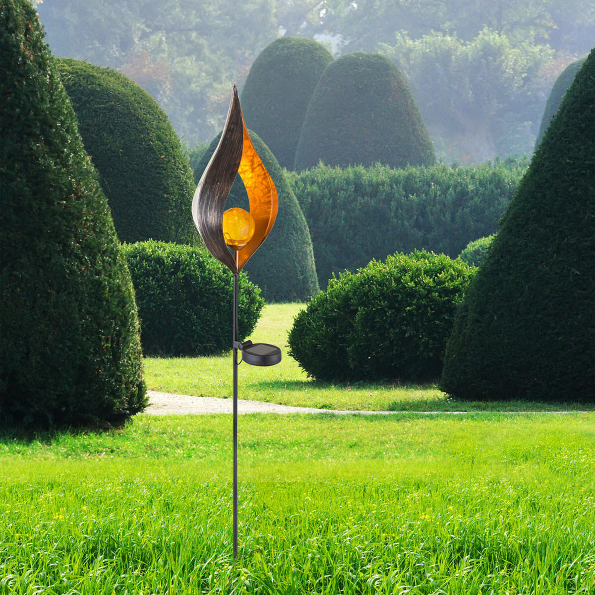 LED AUSSENLEUCHTE Bronze Solar Design - Bronzefarben, Metall (17.5/6/90cm) - Globo Lighting