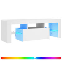 TV-SCHRANK Mit Led-Leuchten Weiss 120/35/40 Cm - Weiß, Holzwerkstoff (41/44/102cm) - vidaXL