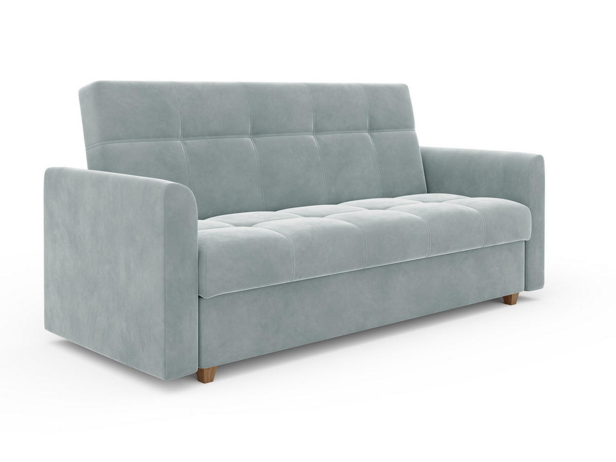 SCHLAFSOFA mit Bettkasten Salamanka, Hellblau - Blau, Textil (85/88/215cm) - Meblito