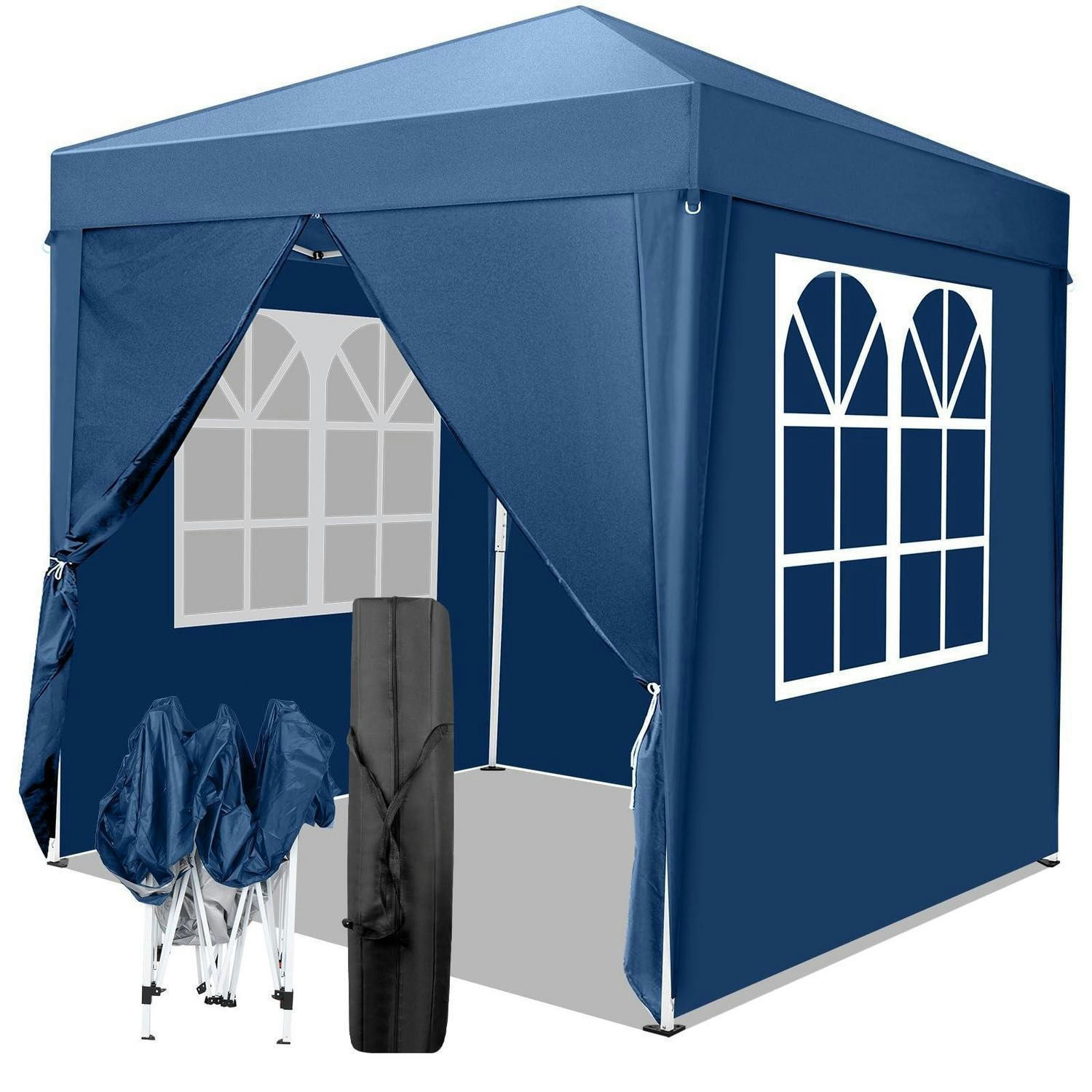 FALTPAVILLON 2 x 2 m Blau mit 4 Seitenteilen - Blau, Textil (200/245/200cm)
