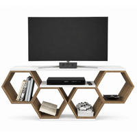 TV-ELEMENT Honig Weiß Walnuss - Walnussfarben/Weiß, Holzwerkstoff (140/55.5/29.6cm) - Decorotika