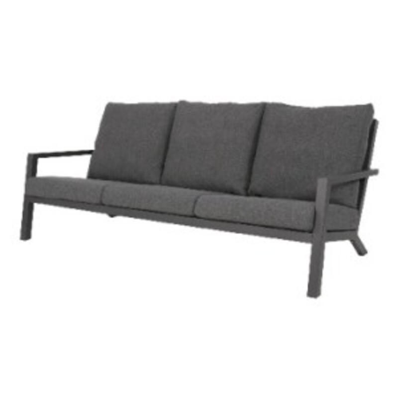 ZWEISITZER-SOFA Down - Grau - 205/97/79 cm - Grau, Metall (97/79/205cm) - Lesli Living