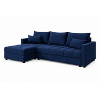 WOHNLANDSCHAFT AURELIA– Ecksofa in L-Form mit Schlaffunktion Bettkasten & Kissen Stoff KRONOS 226 cm Blau - Blau, Kunststoff (226/140cm) - Wohnideebilder