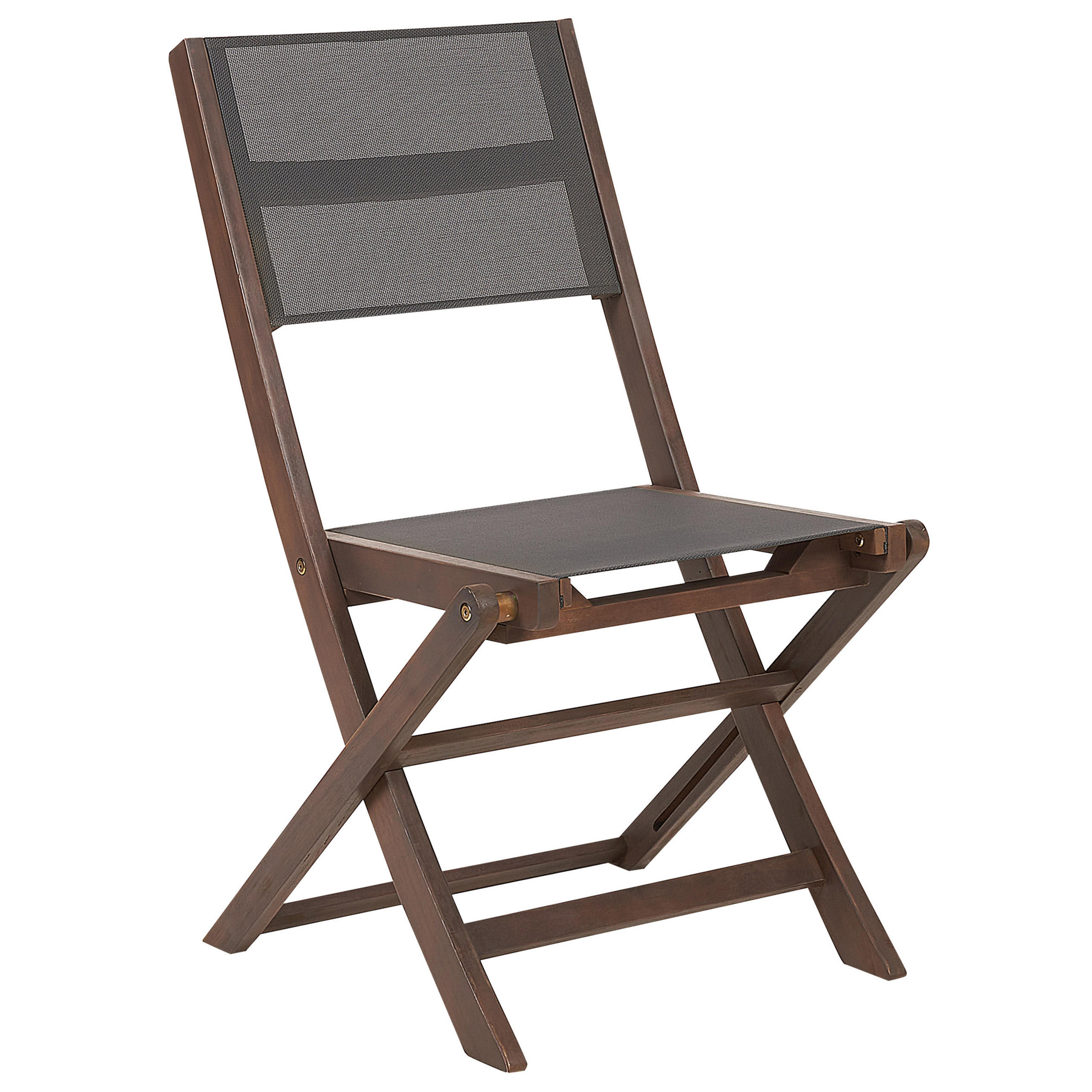 GARTENSTUHL 2er-Set Akazienholz dunkelbrown Cesana - Dunkelbraun, Holz (57/90/50cm) - Beliani
