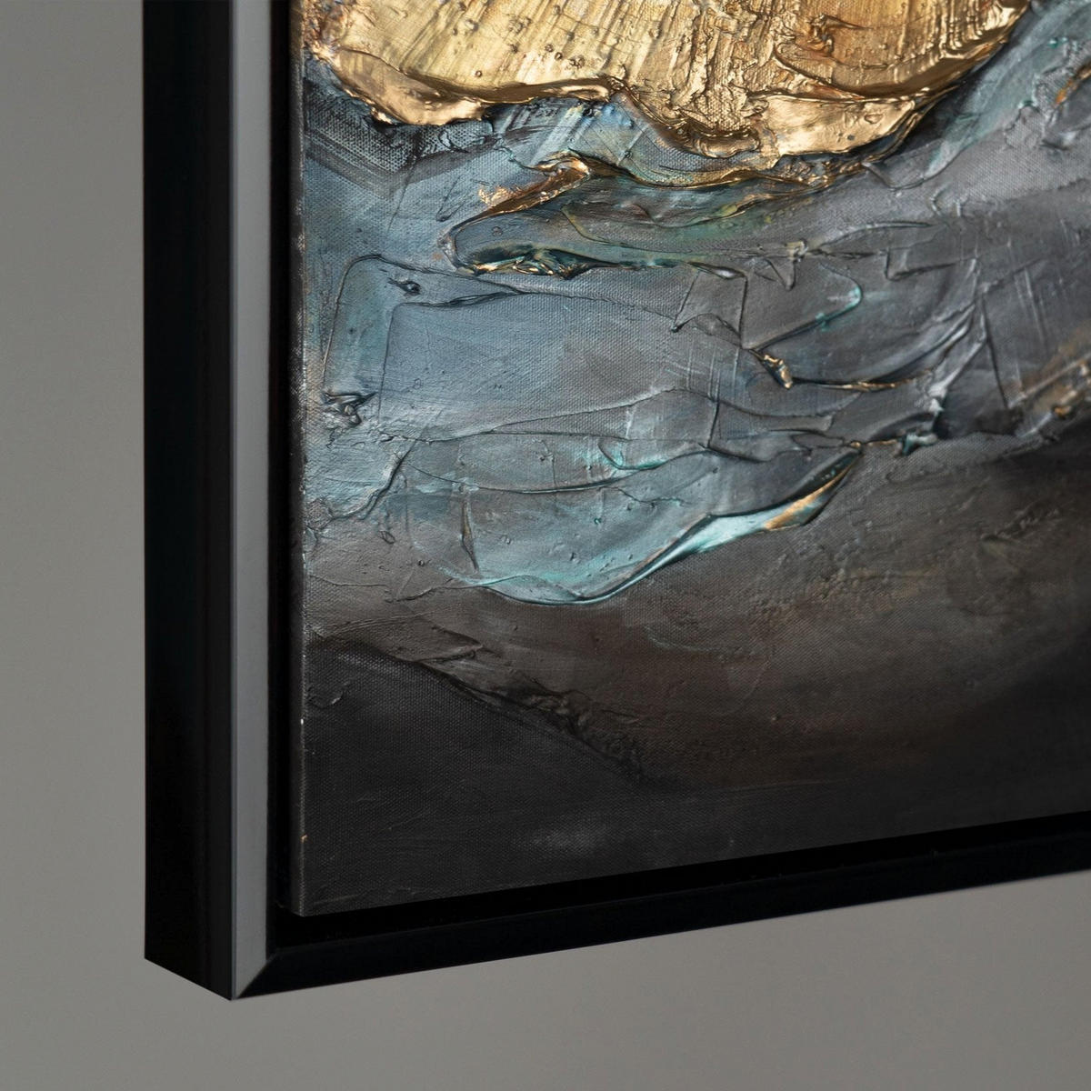 GEMÄLDE Abstrakte Symphonie II Schattenfugenrahmen Schwarz 180x120 cm - Schwarz, Holz (180/120cm) - YS-art gallery
