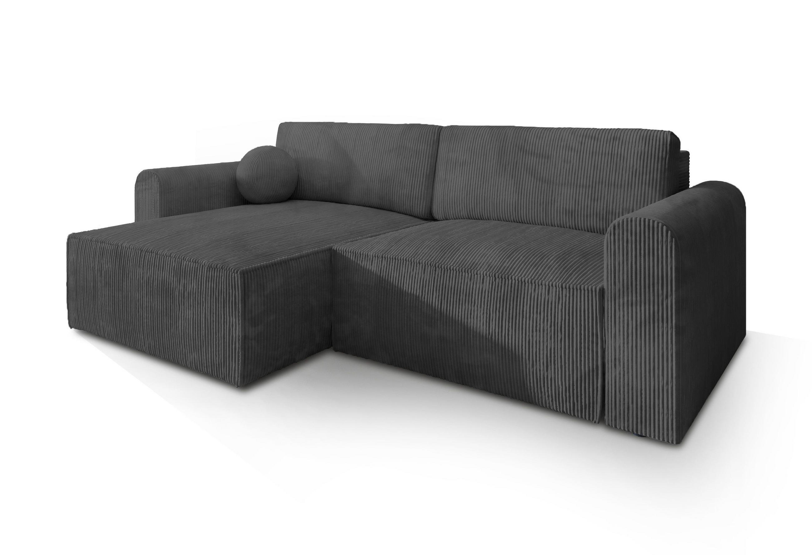 ROHOVÁ SEDAČKA FIANO grafitová - šedá/grafitová, dřevo/textil (245/148cm) - MASSENO