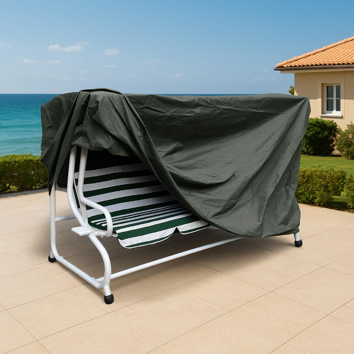 ABDECKHAUBE Littlehampton - Schutzhülle für große 4-sitzer Hollywoodschaukel. BxTxH: 250x150x160 cm - Grau, Kunststoff (250/160/150cm) - TPFGarden