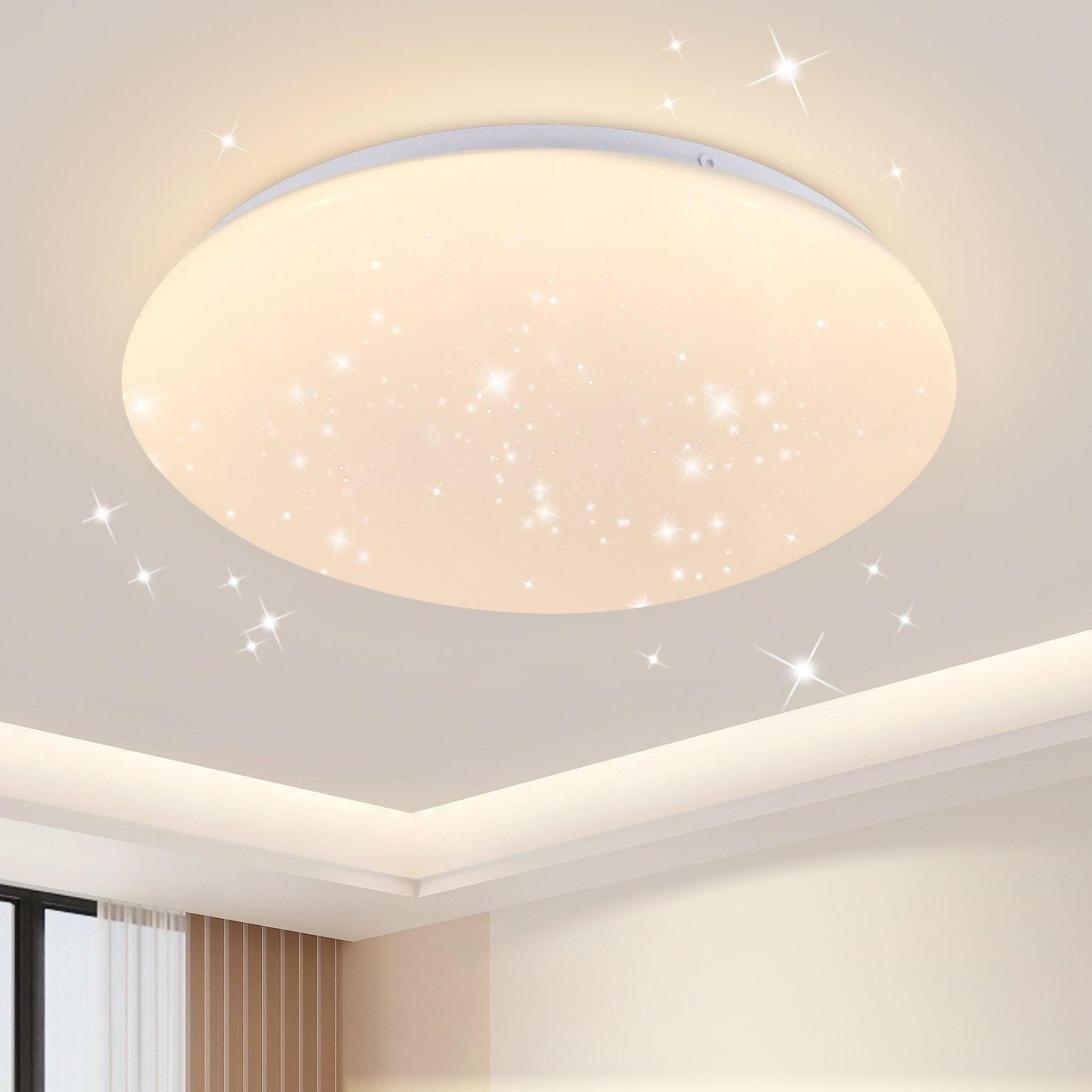 LED-DECKENLEUCHTE Iris 25.2/25.2/6.2 cm - Weiß, Kunststoff (25.2/25.2/6.2cm) - Nettlife