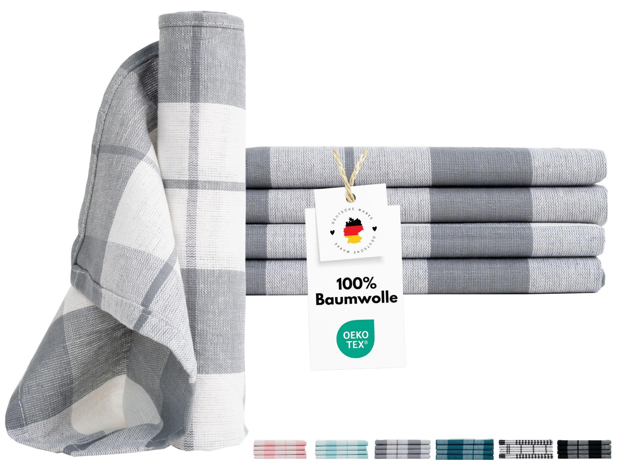 GESCHIRRTÜCHER 50x70 cm im 12er Set aus 100% Baumwolle, Küchentücher Grau - Grau, Textil (50/70cm) - Carpe Sonno
