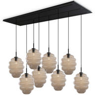 HÄNGELEUCHTE Echos 8-flammig Klar Ø 25cm - Klar/Schwarz, Glas (25/25/28cm) - s.luce