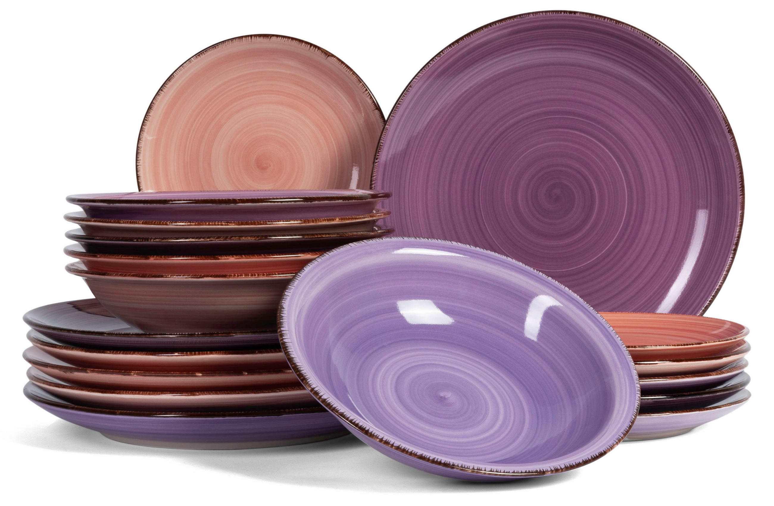 GESCHIRRSET18-TEILIG GESCHIRRSETMykonos 18-teilig / 6 Personen - 6 Frühstücks-/Dessertteller, 6 SUPPENTELLER und 6 ESSTELLER - Multicolor, Keramik (2/2/1cm) - Studio Tavola