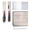 GARDEROBE Horizon Sandgrau Hochglanz - Sandfarben, Holzwerkstoff (142/146/35cm) - Vladon
