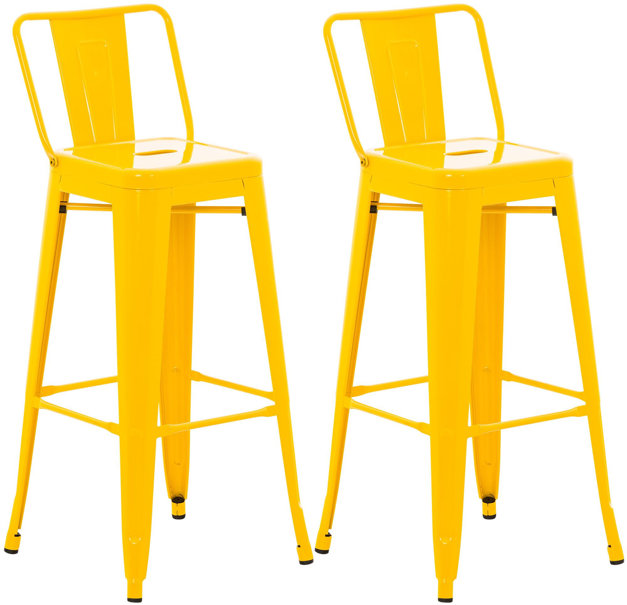 BARHOCKER 2er Set Metall Gelb - Gelb, Metall (44/96/43cm) - CLP