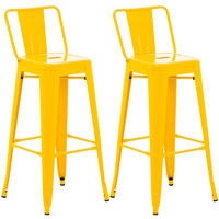 BARHOCKER 2er Set Metall gelb - Gelb, Metall (44/96/43cm) - CLP