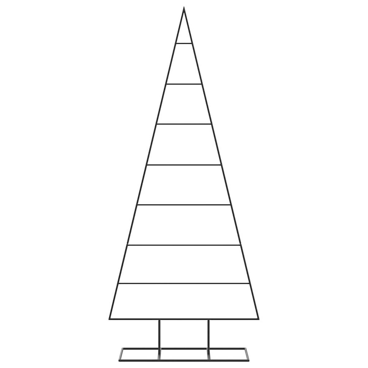 WEIHNACHTSBAUM Metall 65/24/150 Cm Schwarz Stahl - Schwarz, Metall (150cm) - vidaXL