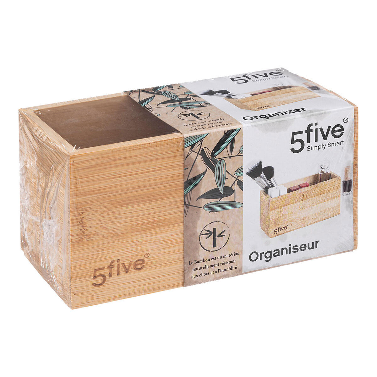 KOSMETIK-ORGANIZER, Bambus, MDF, Braun, 18 x 9 cm - Braun, Holz (9/9.5/18cm) - 5five Simply Smart