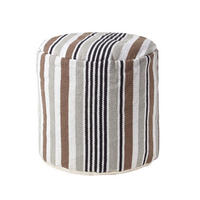 SITZPOUF rund mit Streifenmuster, 40/40/45 cm - Grau, Textil (45/40/45cm) - Homescapes