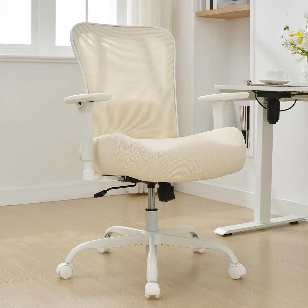 BÜROSTUHL Ergonomisch bis 230KG beige - Beige, Textil (73/103/69cm)